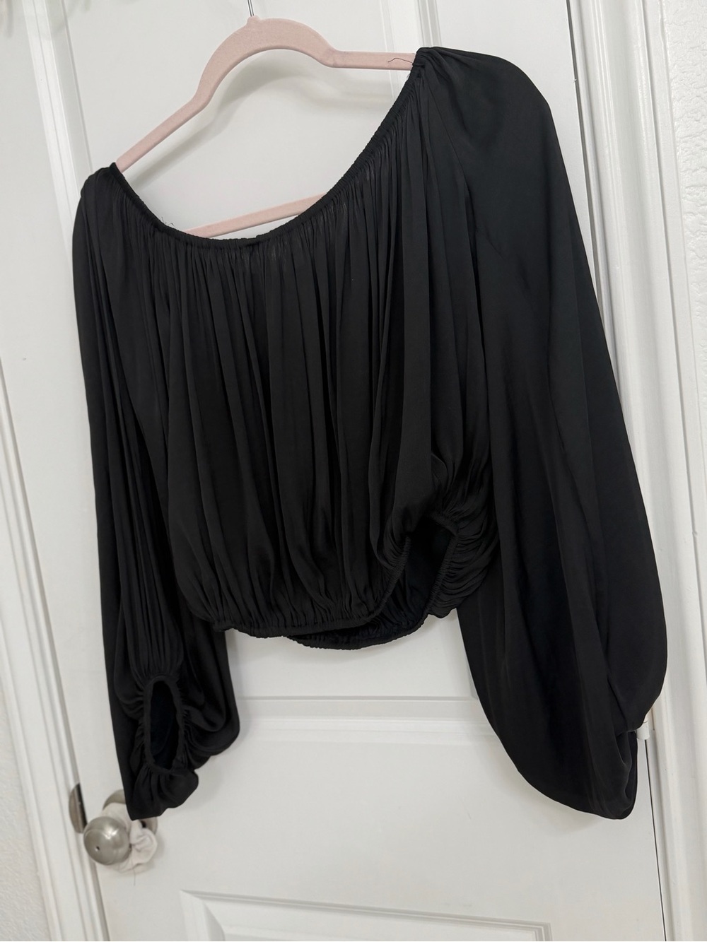 Forever 21 Black Off-Shoulder Peasant Blouse